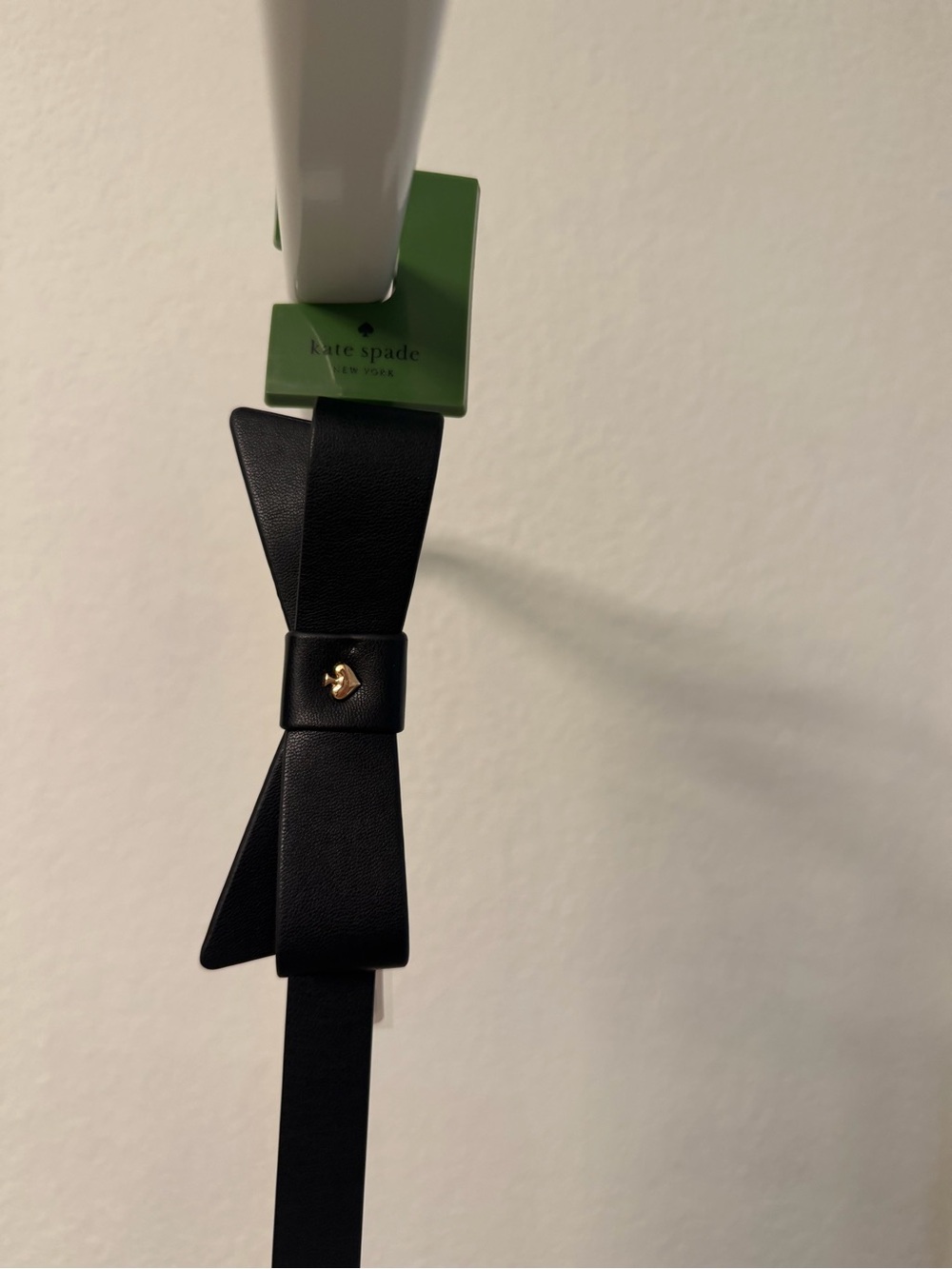 Kate Spade Black Bow Belt with Gold Accent
